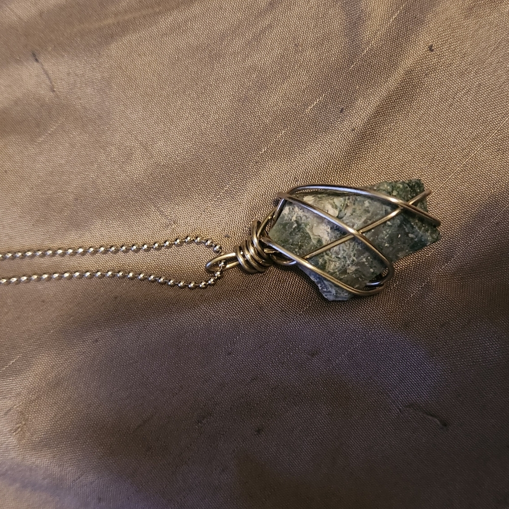 Handmade wire wrap Stone necklace